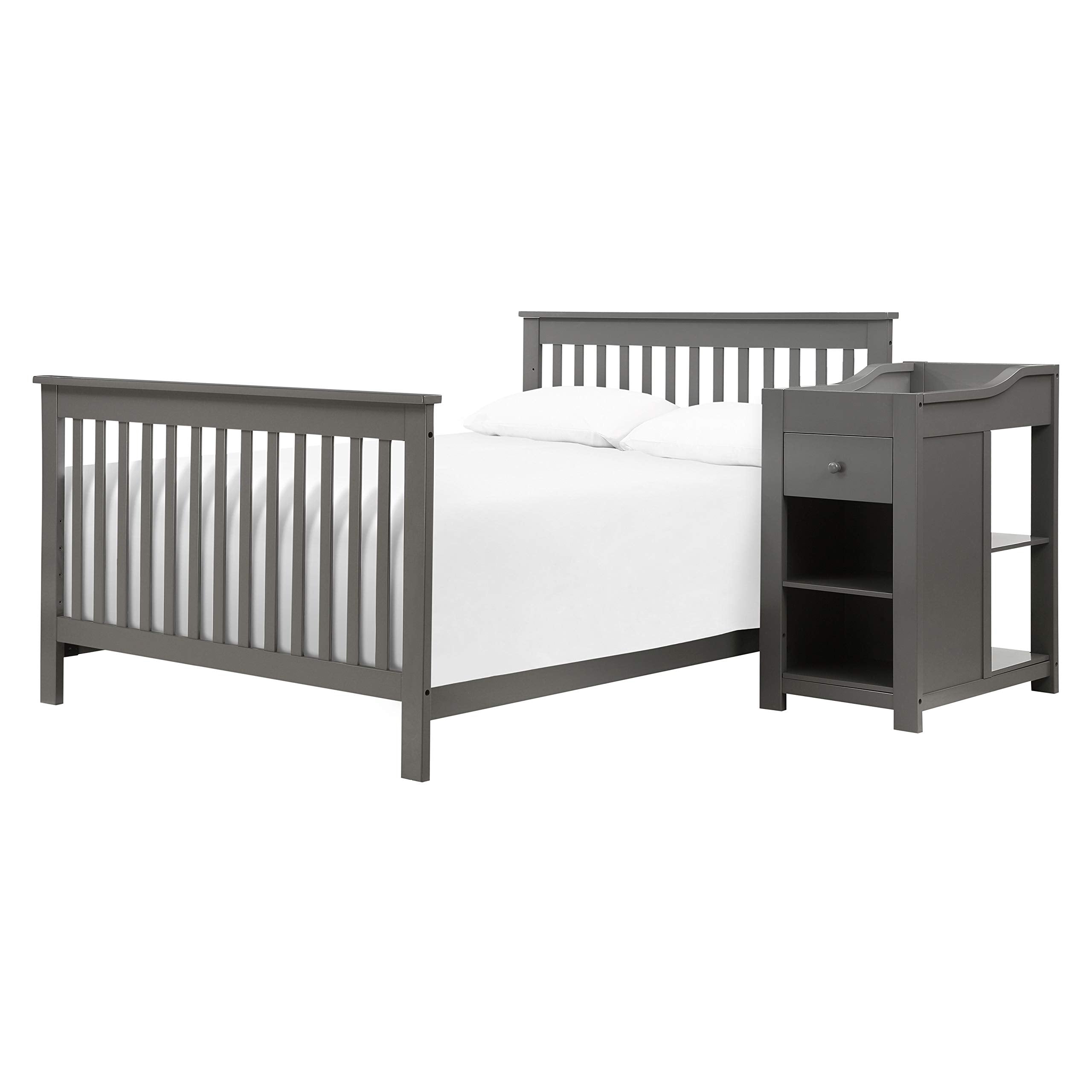 piedmont 4-in-1 Convertible Crib and Changer Combo in Slate