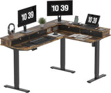 63" L Shaped Standing Desk with 3 Drawers, Height Adjustable Stand up Desk