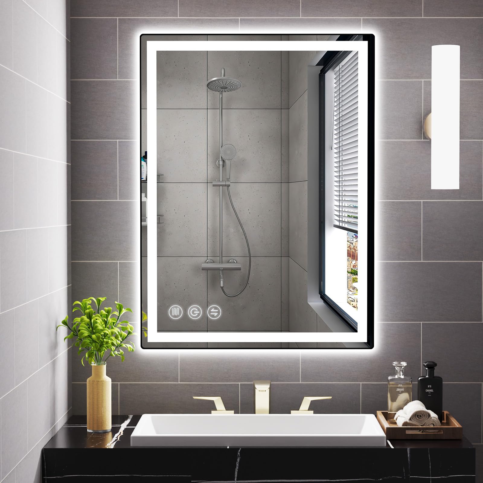 LED Bathroom Mirror with Stepless Dimmable Wall Mirrors