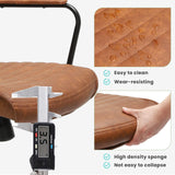 Brown Leather Executive Office Chair - Adjustable Mid-Back Swivel Desk Chair