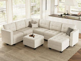 U Shaped Modular Sectional Sofa with Chaise Reversible, Oversized Modular Couch