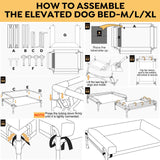 Elevated Raised Dog Bed-Cooling Outdoor Dog Cot Bed for Large Sized Dogs