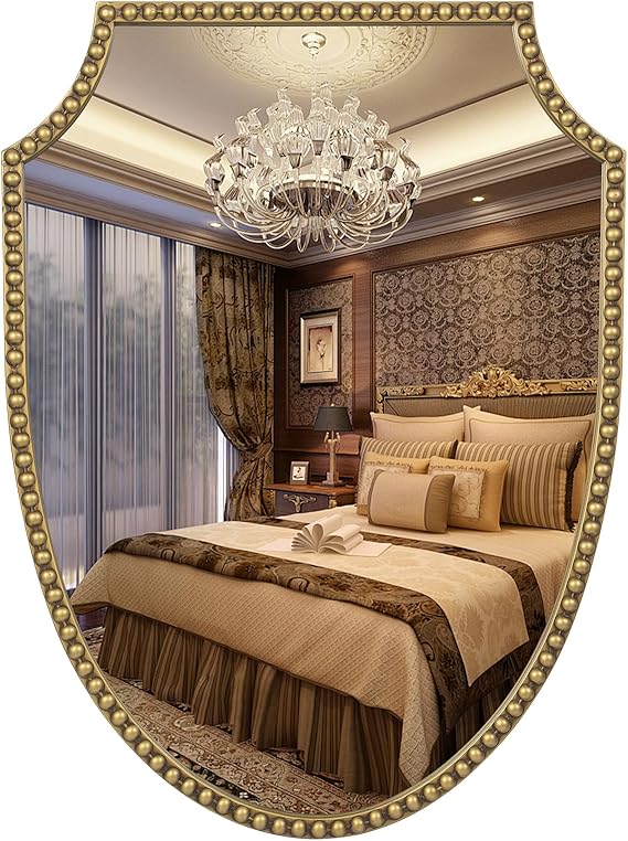 Oval Full Length Mirror,  Metal Beaded Frame Mirror