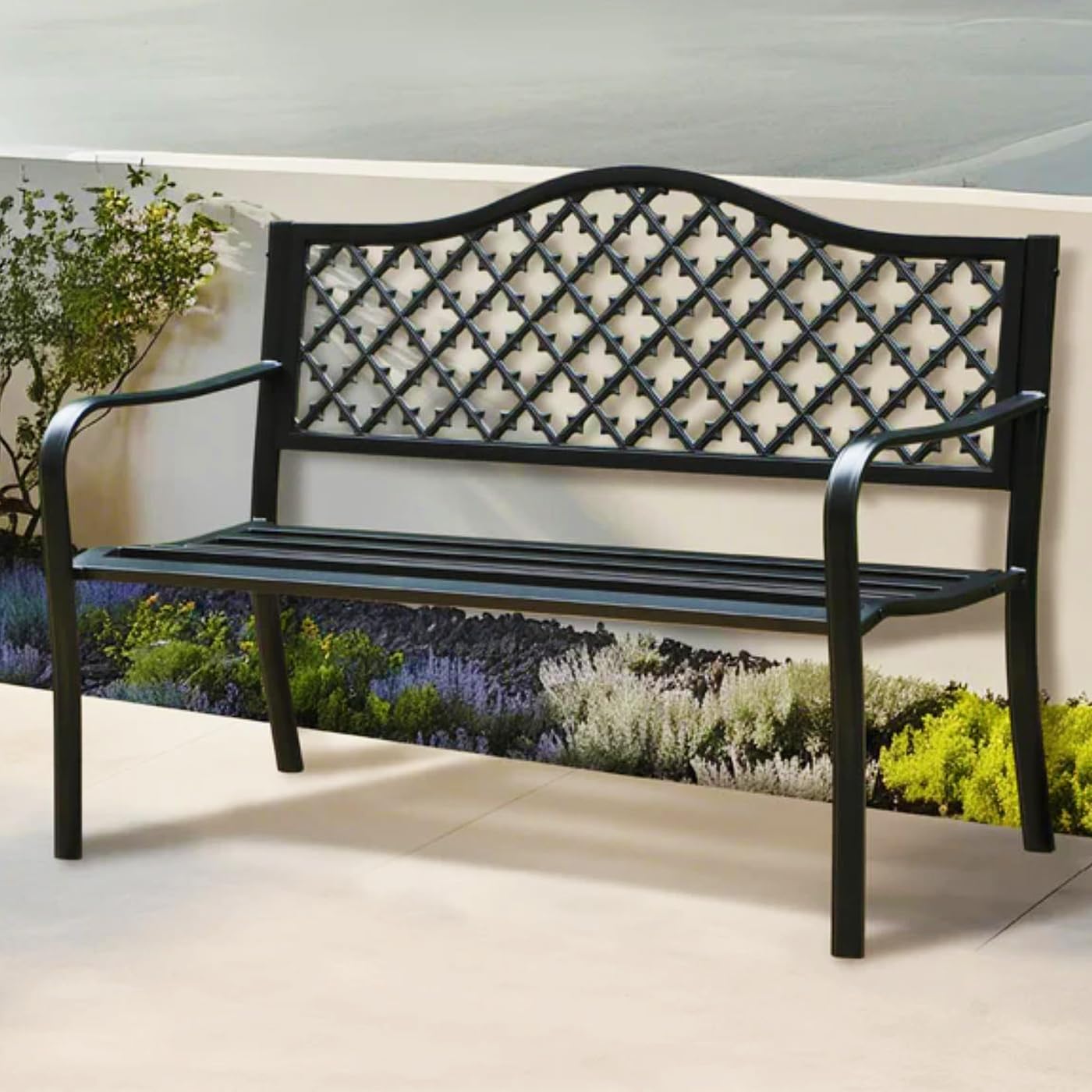 Outdoor Garden Patio Metal Bench