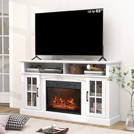 58 Inches Fireplace TV Stand with 23 Inch Fireplace