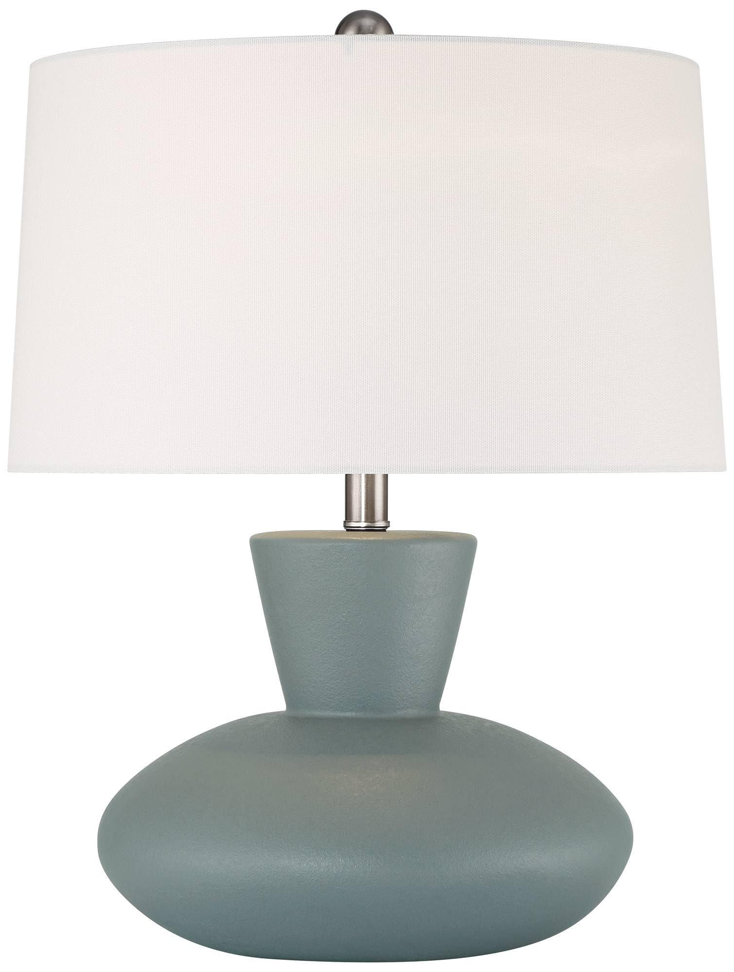Emil 21 1/2" High Small Mid Century Modern Accent Table Lamp Light Gray Ceramic Single