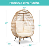 Wicker Egg Chair, Oversized Indoor Outdoor Lounger for Patio