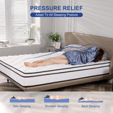 Full Mattress, 10 inch Hybrid Full Mattress in A Box, Bonnell Coil Full Size Mattress Medium