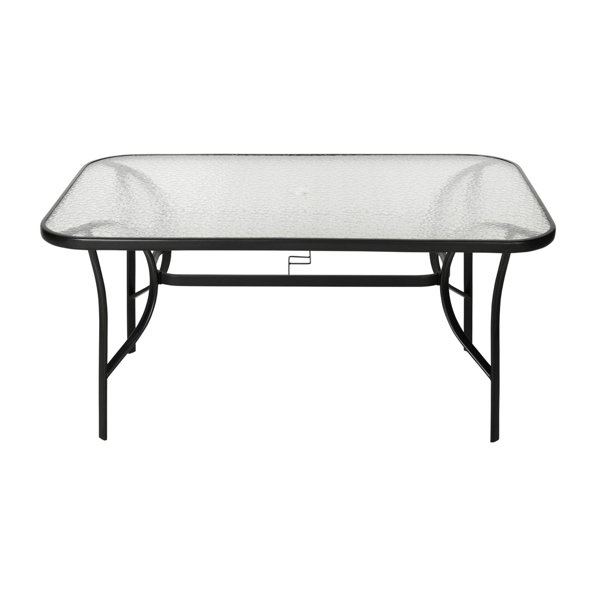 Tory Rectangle Patio Table with Umbrella Hole, Commercial All-Weather Table