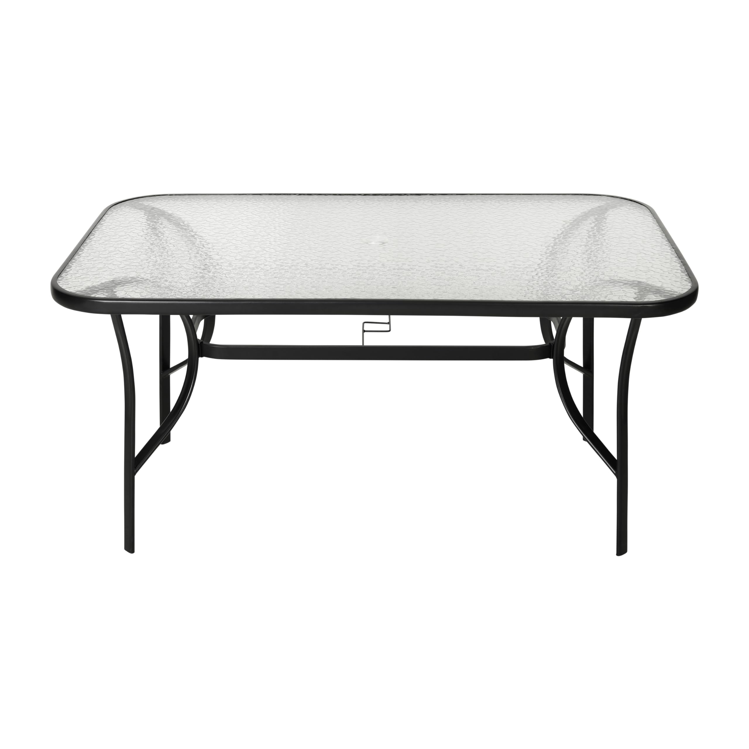 Tory Rectangle Patio Table with Umbrella Hole, Commercial All-Weather Table