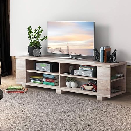 Wood TV Television Stands, Large, Walnut