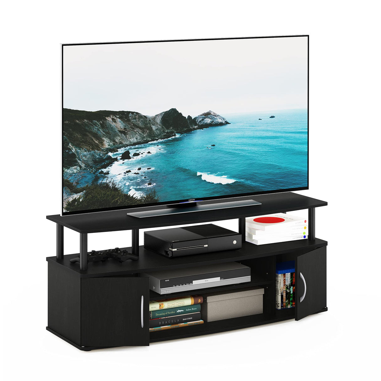 JAYA Large Entertainment Stand for TV Up to 55 Inch, Blackwood