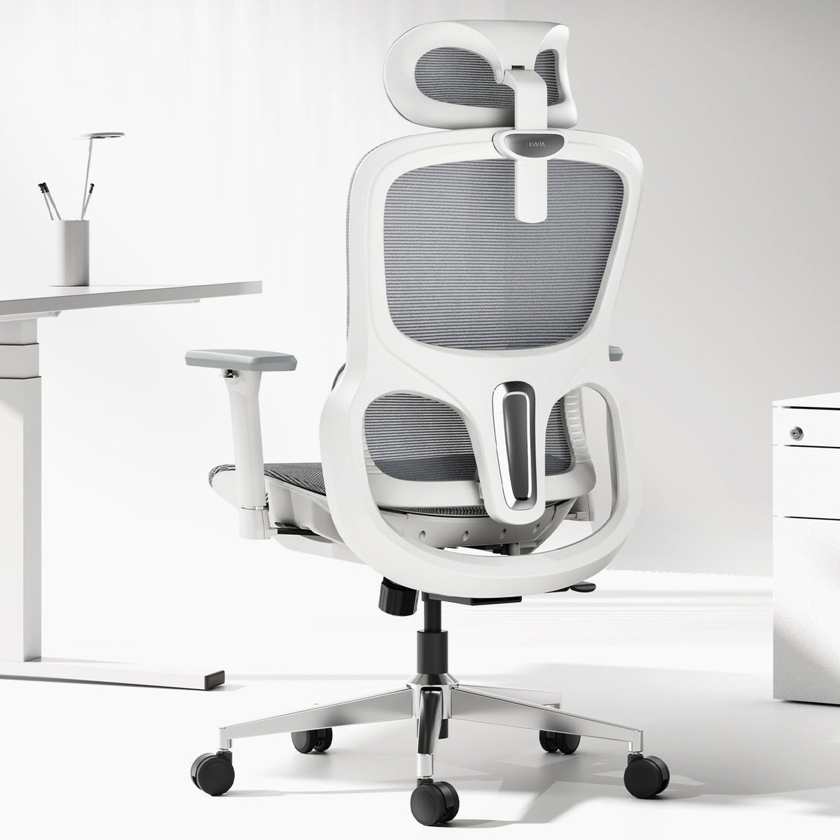 P2 Ergonomic Office Chair with 3D Lumbar Support, Big and Tall Mesh Chairs with Adjustable 3D Arms