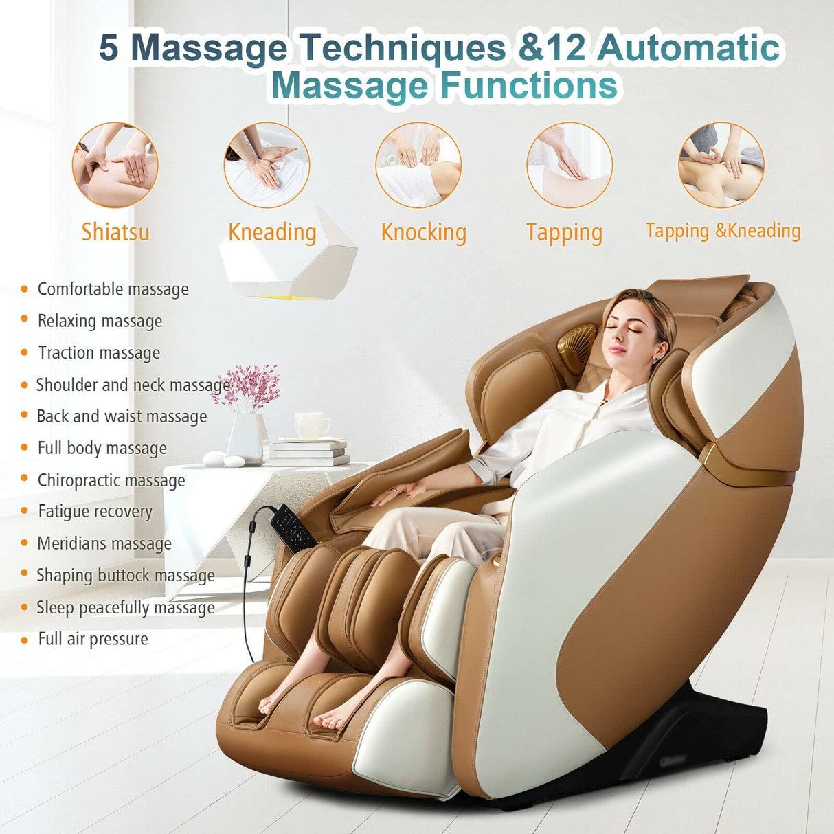 Full Body Zero Massage Chair Recliner w/SL Track Heat