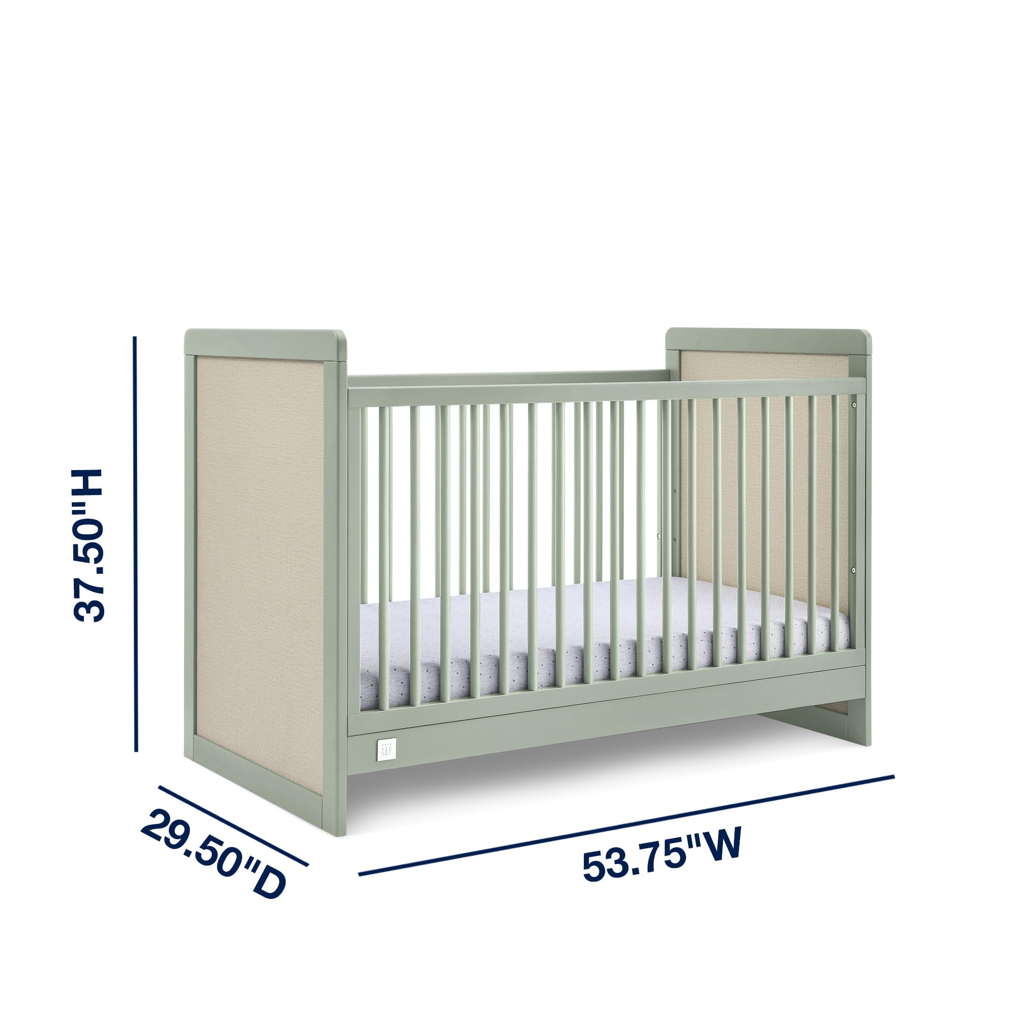 babyGap Liam 4-in-1 Convertible Crib - Greenguard Gold Certified, Sage Green/Natural