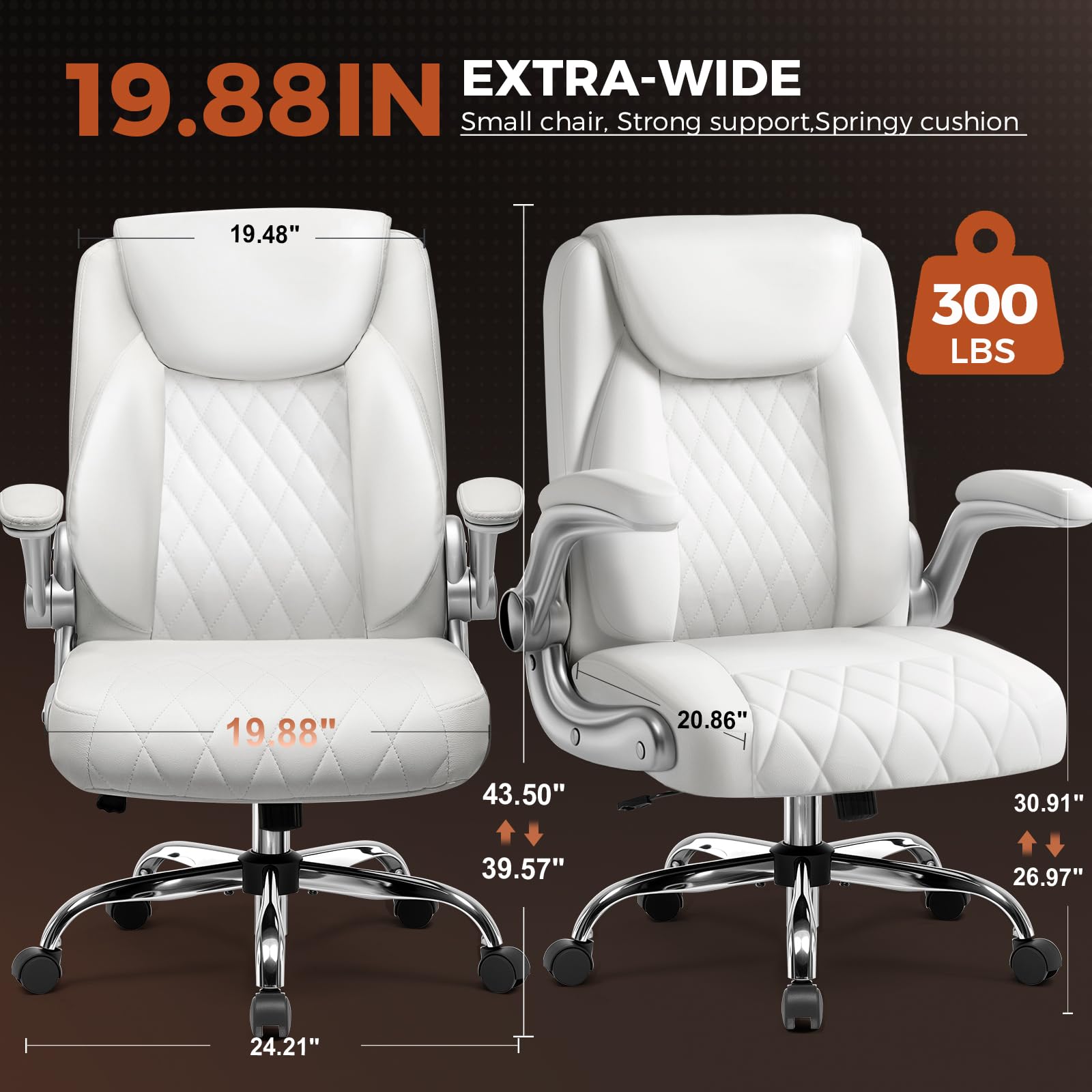 Ergonomic Office Chair with Flip-Up Arms & Lumbar Support
