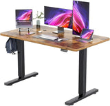 Height Adjustable Electric Standing Desk 55 inch Computer Table, Home Office Workstation, 55in, White Leg/White Top