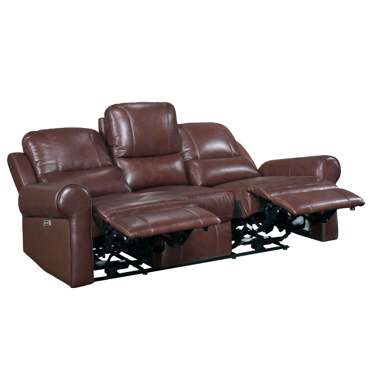 Wall-Hugger Power Double Reclining Sofa, Brown