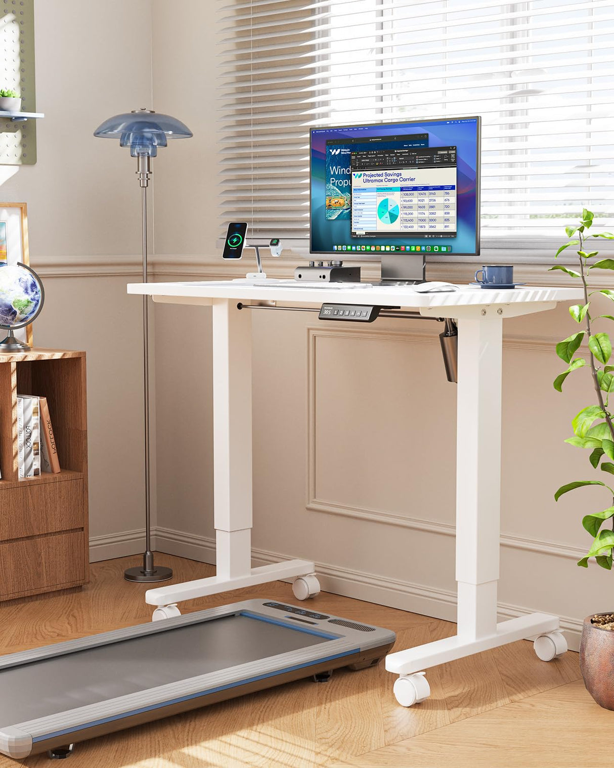 Electric Small Standing Desk, 35" x 24" Whole Piece Desktop