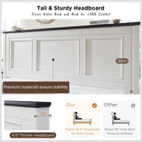 King Bed Frame with Storage Drawers & Farmhouse Headboard