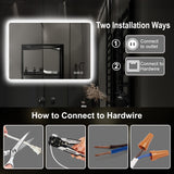 36x28 LED Bathroom Mirror with Bluetooth Speaker & Anti-Fog