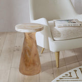 Indigo Road by Egypt Sherrod Kayu Petrified Wood Pedestal Side Table Brown