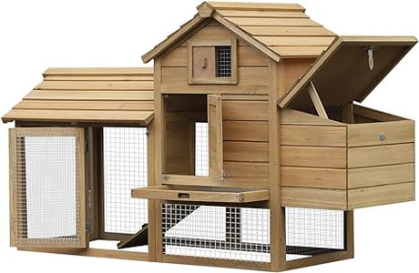 59" Small Wooden Chicken coop Hen House Poultry Cage for Outdoor Backyard