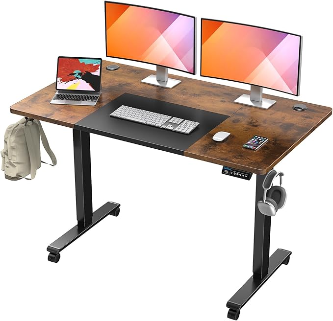 55x28 Inches Electric Height Adjustable Standing Desk, Sit Stand Desk with Memory Controller