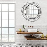 26.8" Round Black Wall Mirror - Large Circle Mirror with Metal Frame