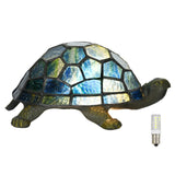 Turtle Tiffany Style Accent Table Lamp Handmade Stained Glass Animal Night Light