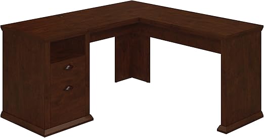 Yorktown 60-Inch L-Shaped Desk with Storage, Linen White Oak