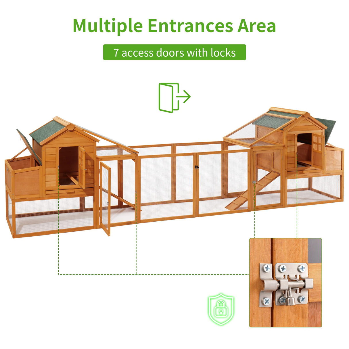 Breltam 157" Large Chicken Coop Hen House Wooden Chicken House Poultry Cage