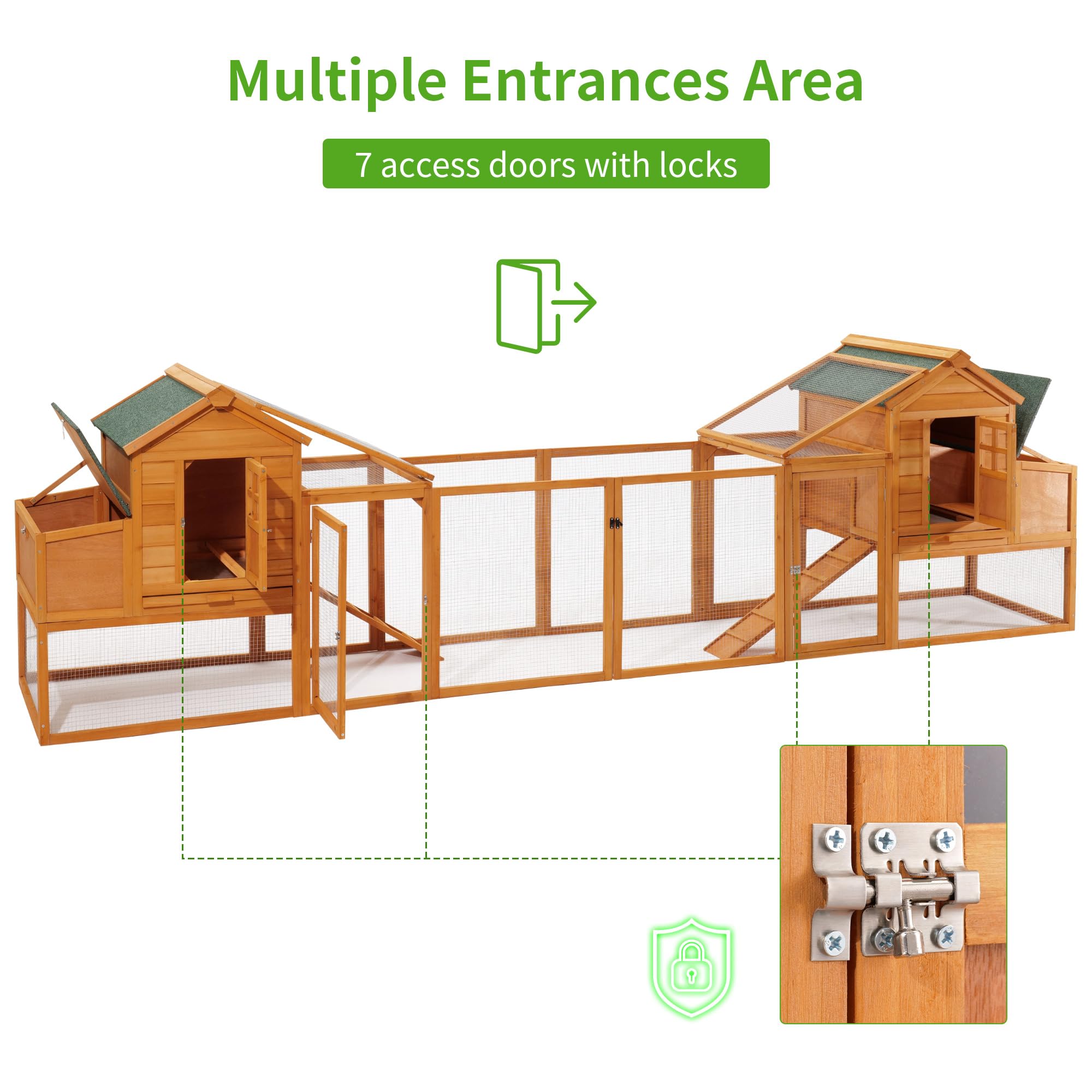 Breltam 157" Large Chicken Coop Hen House Wooden Chicken House Poultry Cage