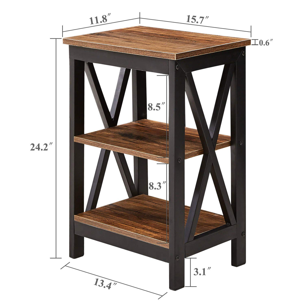 Versatile Side/End Table with Storage Shelf Nightstands for Living Room