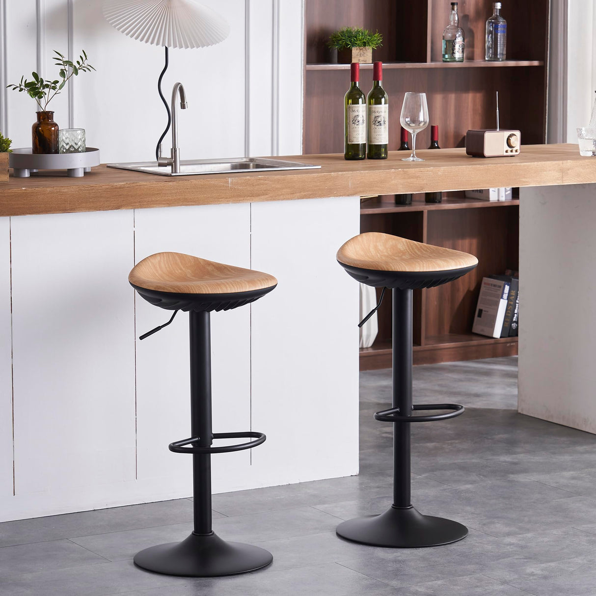 Bar Stools Set of 2 Seashell Counter Height Bar Stools Black Barstools