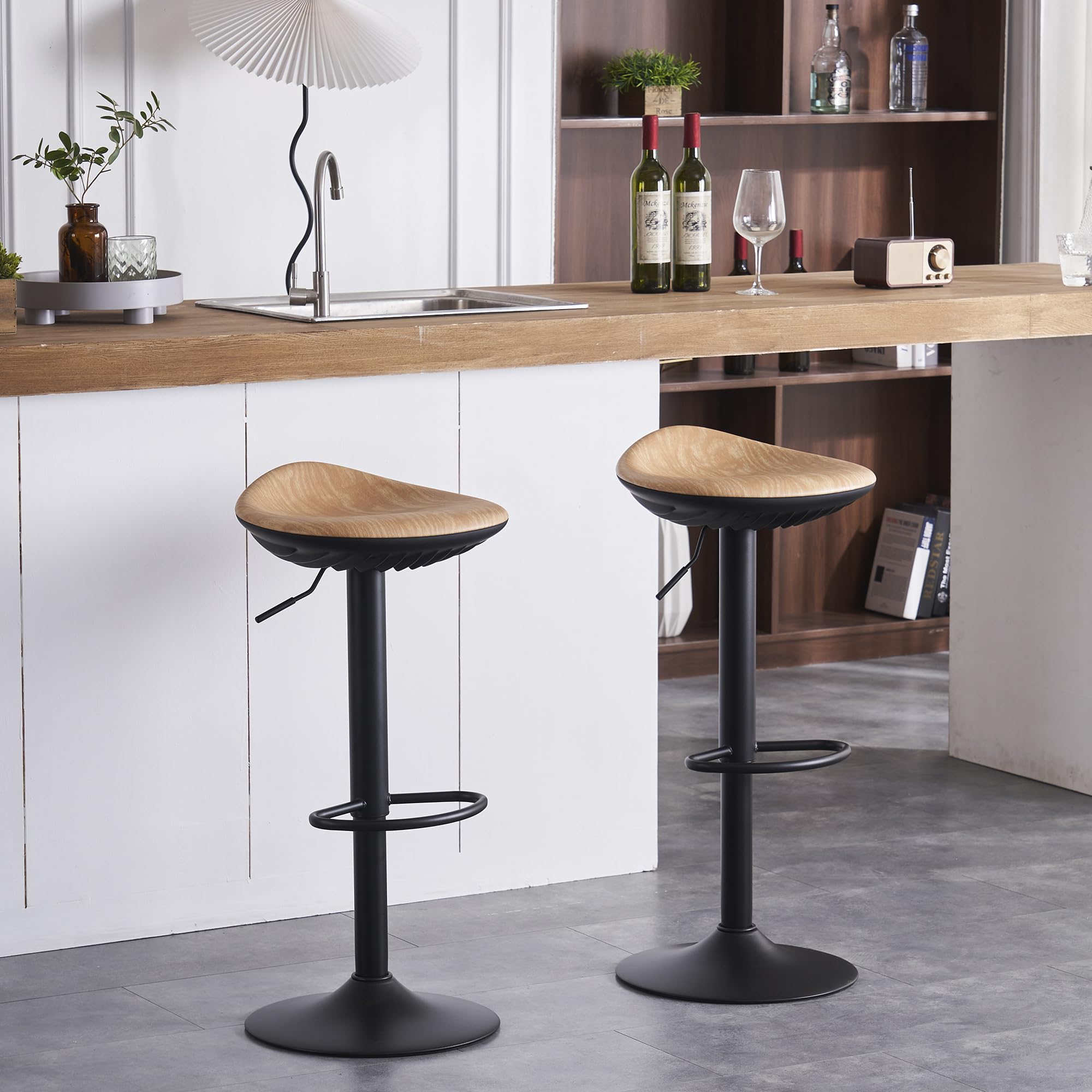 Bar Stools Set of 2 Seashell Counter Height Bar Stools Black Barstools