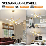 Modern Sputnik Chandelier Ceiling 82W LED Gold Pendant Light Embedded Mount