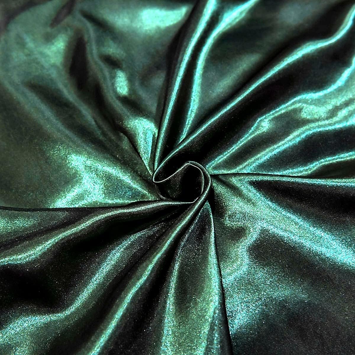 Hotel Green Duvet Cover Set Queen Silk Like Satin Bedding Set Summer Reversible