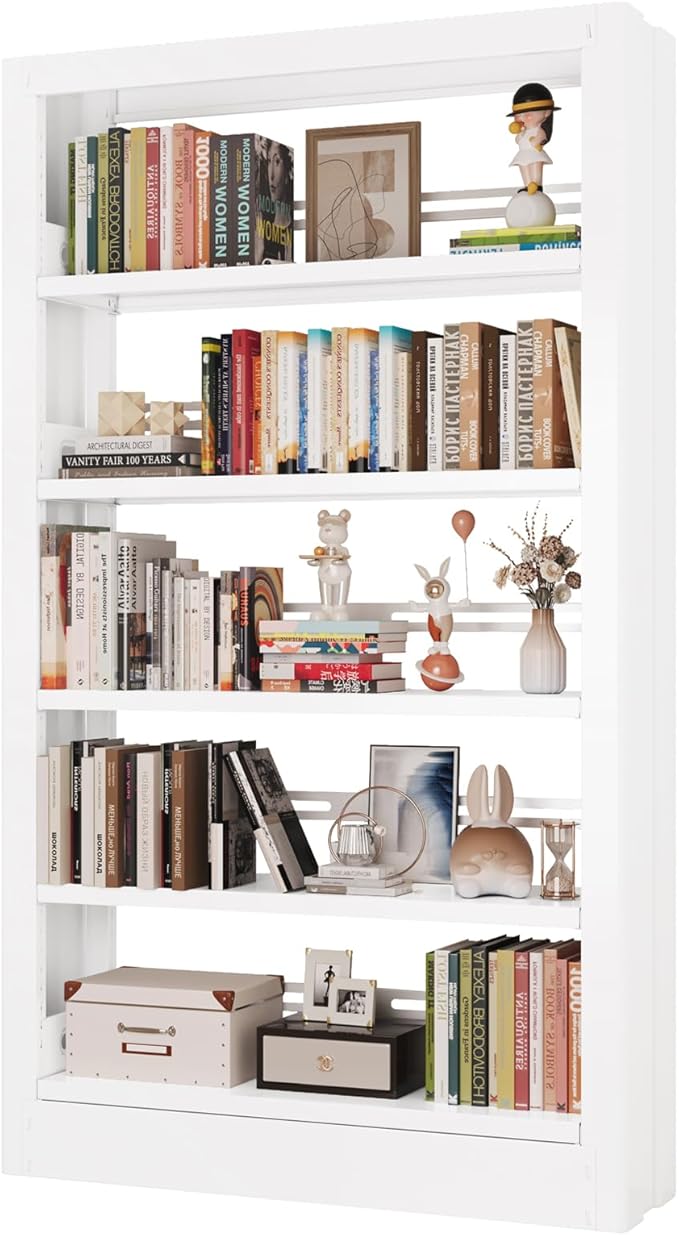 71" Tall Bookshelf, Heavy Duty Large Bookcase with Adjustable Storage Shelves