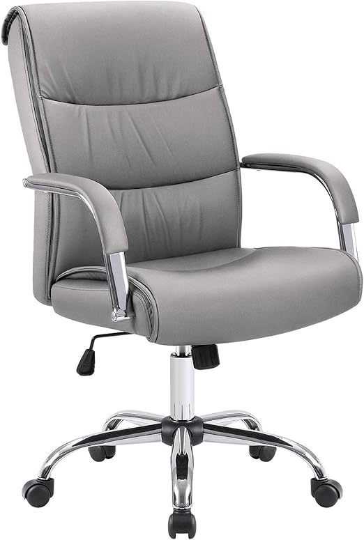 High Back Office Desk Chair Conference Leather Executive with Padded Armrests,