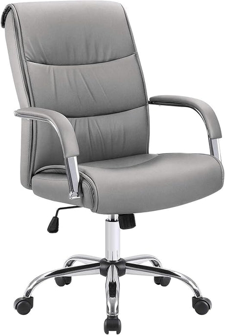 High Back Office Desk Chair Conference Leather Executive with Padded Armrests,