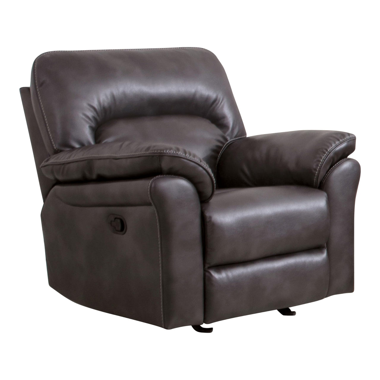 Faux Leather Upholstered Glider Recliner Chair with Pillow Top Arms for Living Room, Home Office, Bedroom, Dark Gray