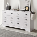 Dresser for Bedroom, 6 Drawer Dresser with Charging Station, TV Stand Storage Chest for