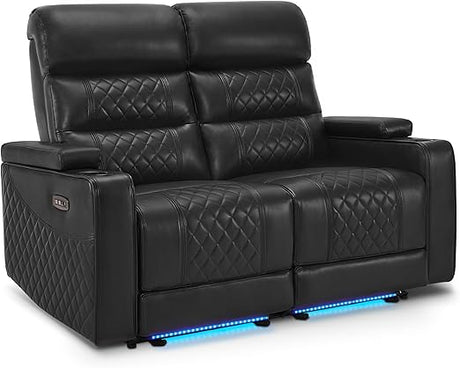 Electric Power Reclining Loveseat Sofa with Adjustable Headrests for Living Room,