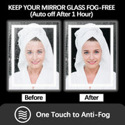 24" x 32" LED Bathroom Mirror - Dimmable Wall-Mounted Mirror with Front & Backlight