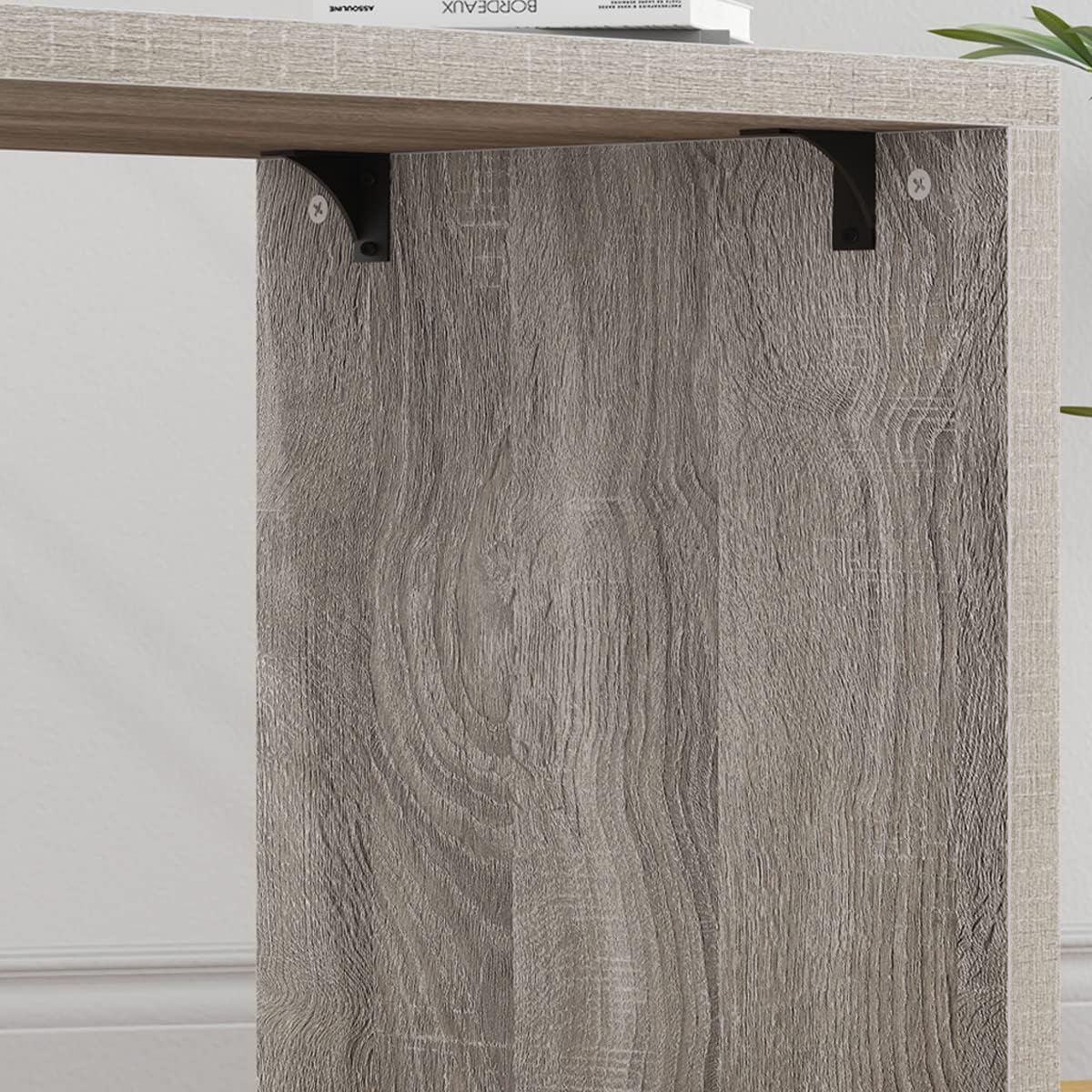 360° Rotating L-Shaped Desk with 3 Drawers and 2 Shelves