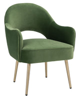 SAFAVIEH Home Collection Dublyn Green Velvet/Gold Accent Chair ACH4001C