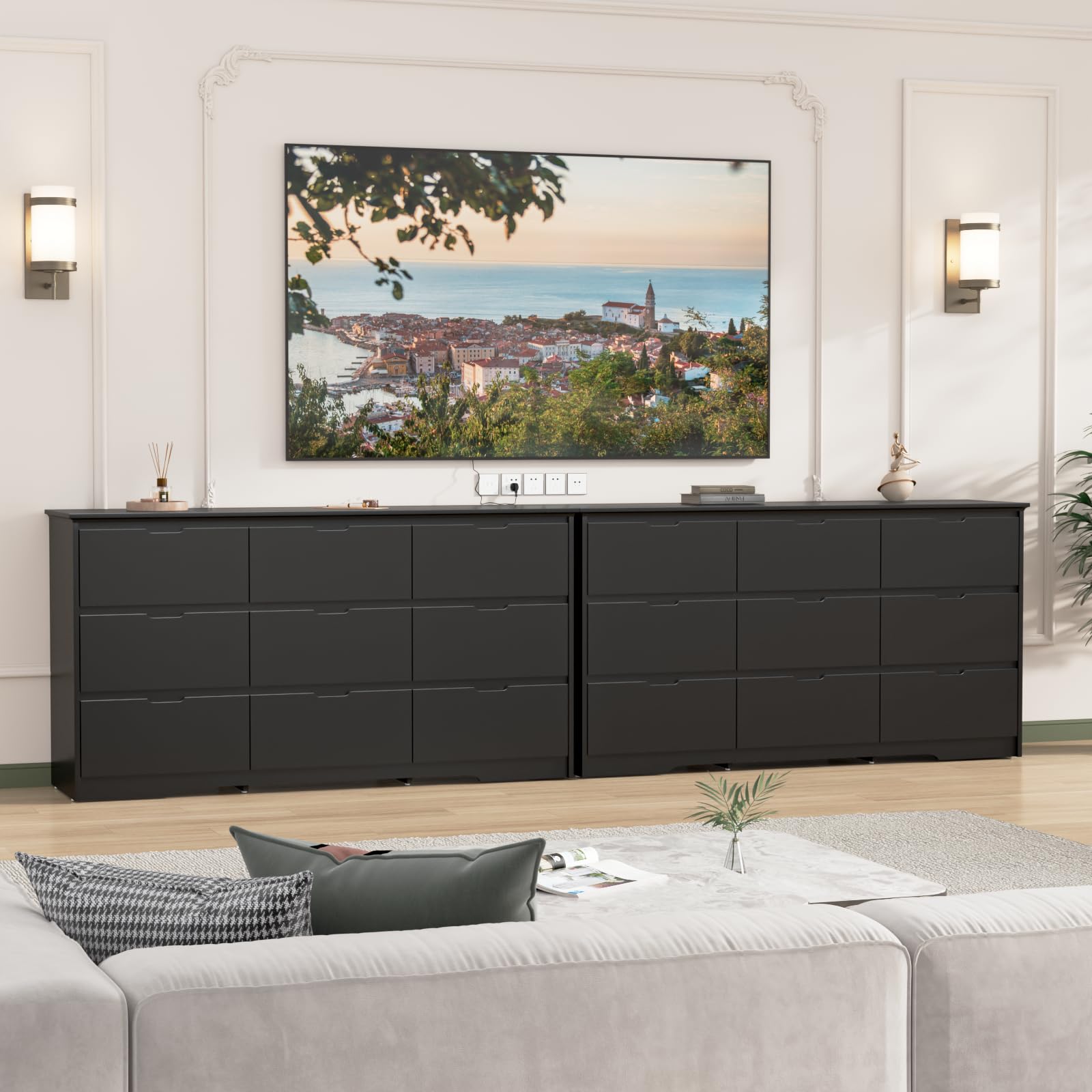 9 Drawer Black Dresser for Bedroom with Deep Drawers, Large Dressers