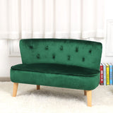 room 2-Seat Kid Sofa Couch with Velvet Fabric,Kid Sofa Chair with Wooden Frame for 3-6