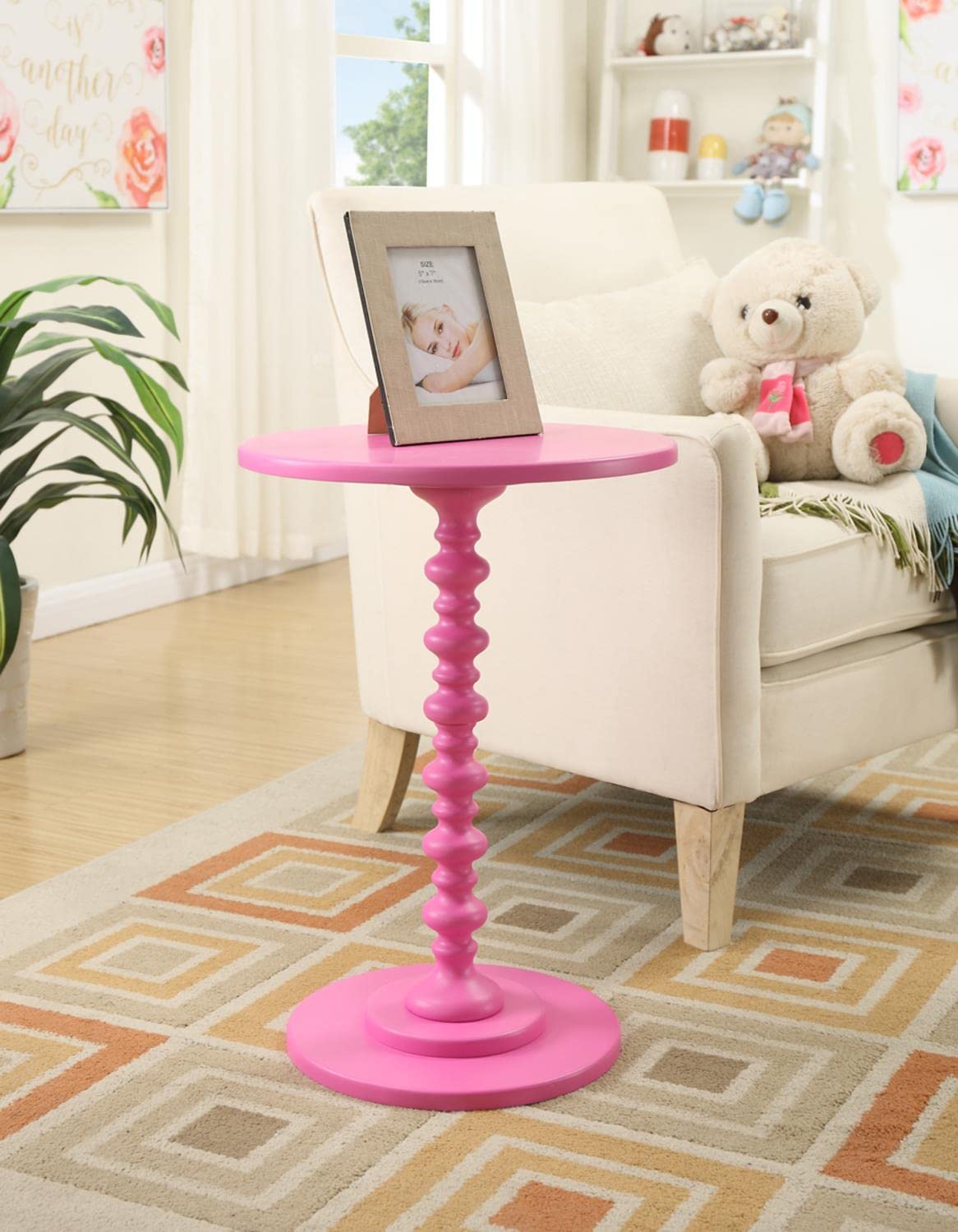 Palm Beach Spindle Table, Pink